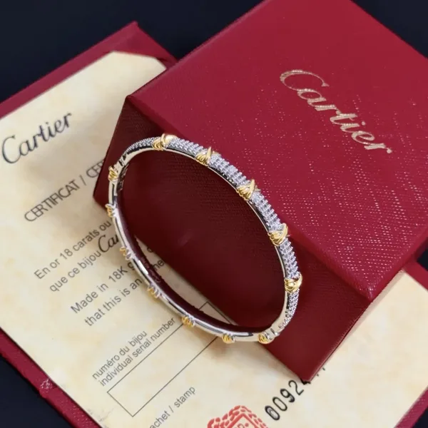 Cartier Two-Tone Beaded Bangle Bracelet product view 8