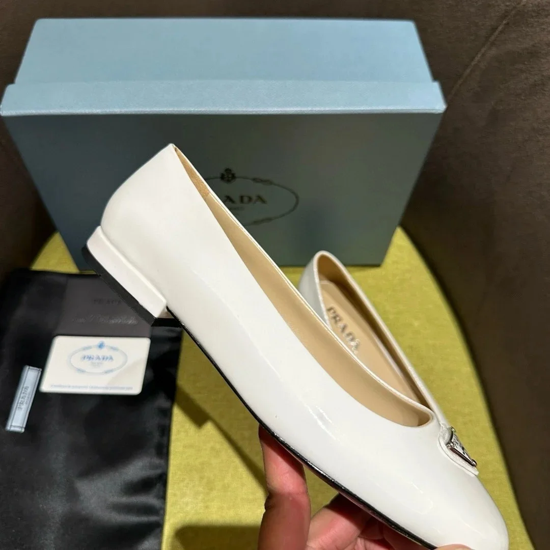 Prada Ballerinas in White Patent Leather product view 2