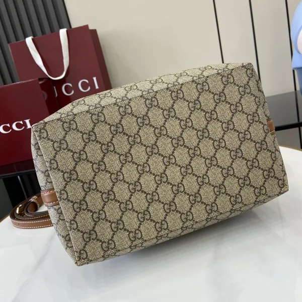 Gucci Gg Emblem Medium Bucket Bag — Beige and Brown product view 4