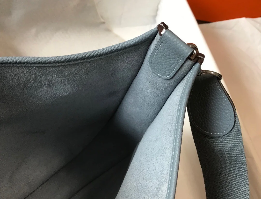 Hermes Evelyne III 29 Bag In Blue Lin Clemence Leather product view 8