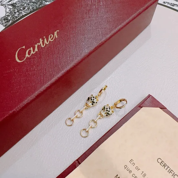 Cartier Panthere Gold-Tone Panther Chain Drop Earrings product photo