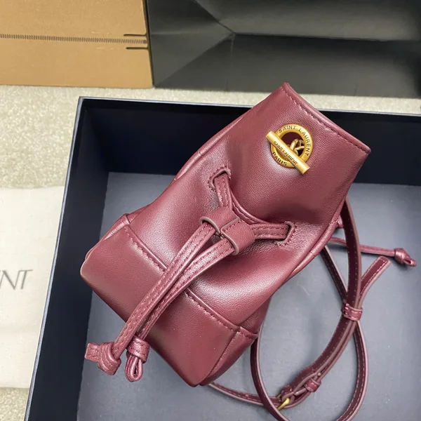Saint Laurent Jamie Mini Shoulder Pouch — Burgundy product view 3