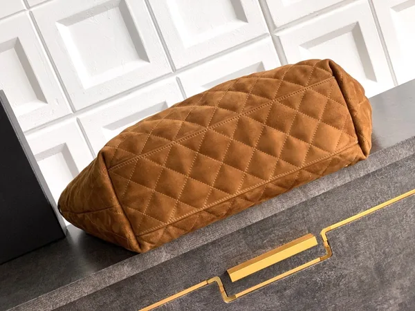 Saint Laurent Icare Medium Tote Bag in Brown Suede Calfskin product view 6