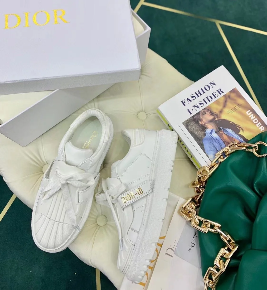 Dior Dior-ID Sneakers In White Leather with White Strap product view 4