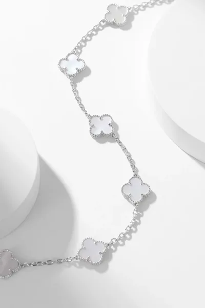 Van Cleef & Arpels Alhambra White Ten-Motif Silver-Tone Necklace product view 5