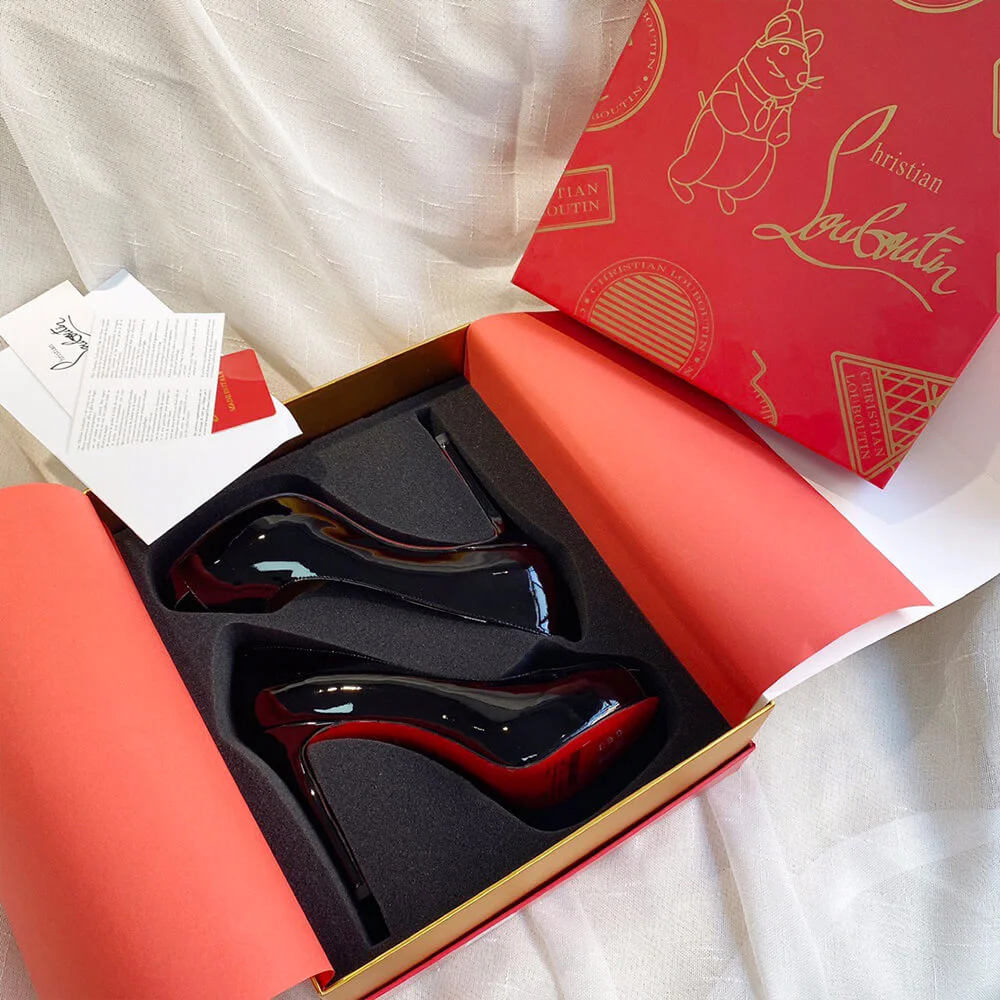 Christian Louboutin New Very Prive 120 Peep-Toe Platform Pumps Black product view 5