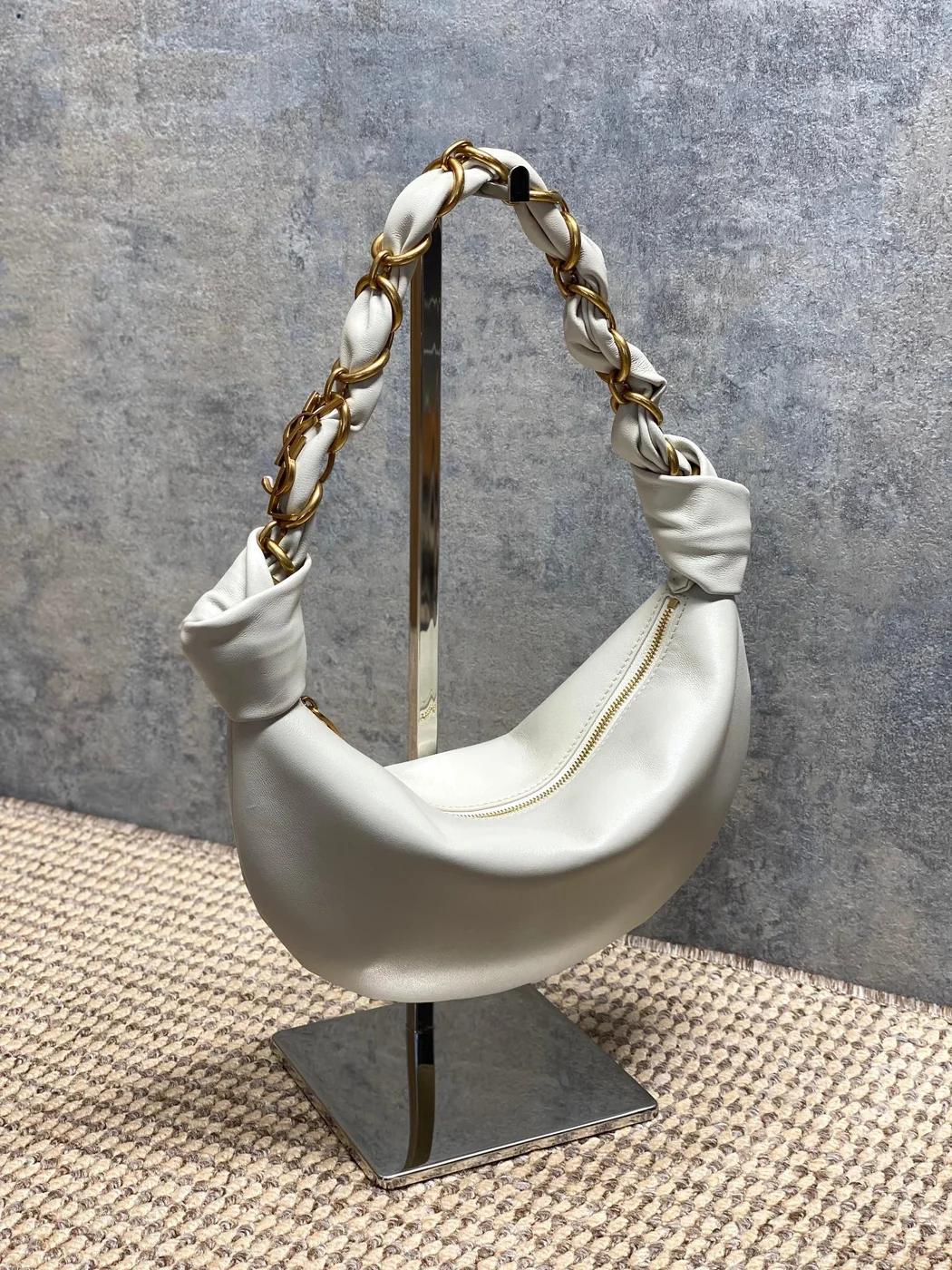 Saint Laurent Amalia Mini Hobo Bag — White product view 2