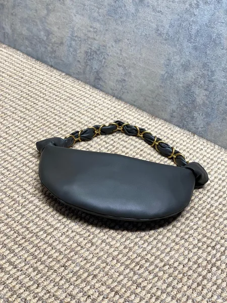Saint Laurent Amalia Mini Hobo Bag — Dark Grey product view 4