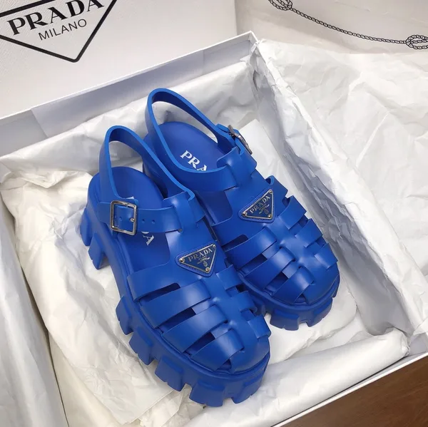 Prada Foam Sandals in Blue Rubber product view 8
