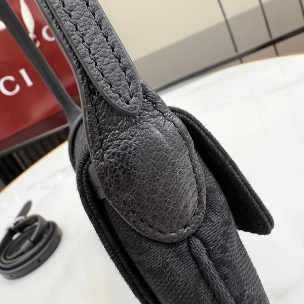 Gucci Jackie Small Shoulder Bag — Black Jacquard with Silver-Tone Hardware product view 13