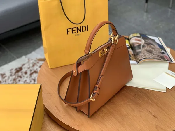 Fendi Peekaboo ISeeU Medium Bag In Brown Calfskin product view 6