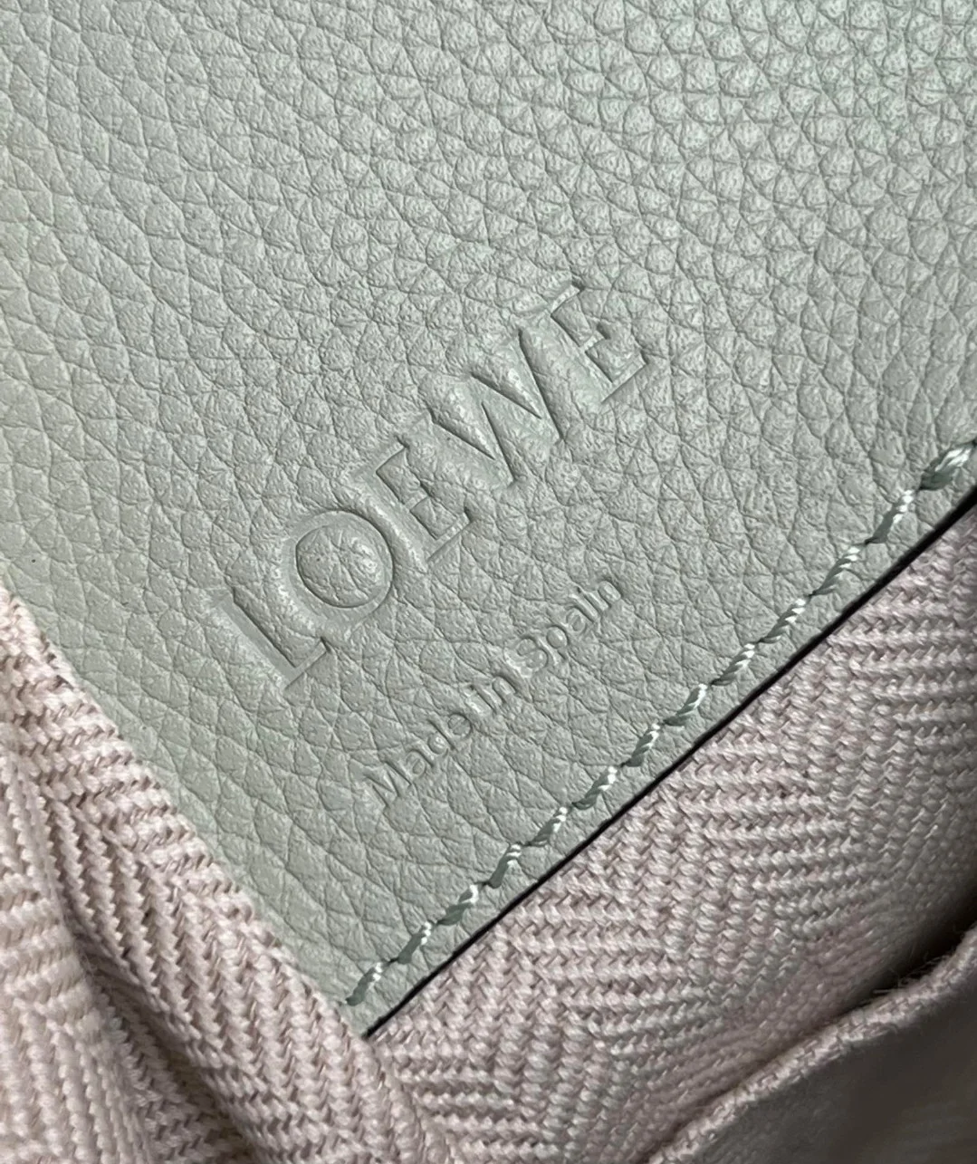 Loewe Compact Hammock Bag in Light Celadon Grained Calfskin product view 8