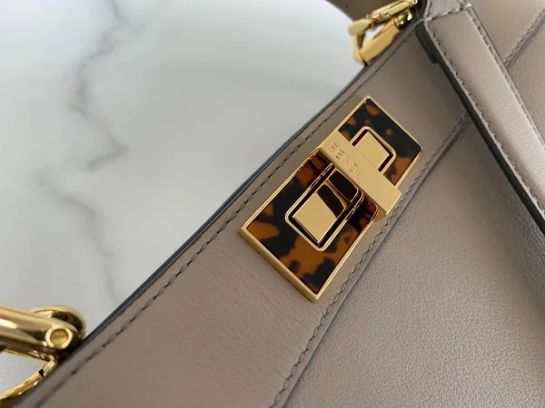 Fendi Peekaboo ISeeU Medium Bag In Grey Calfskin product view 9