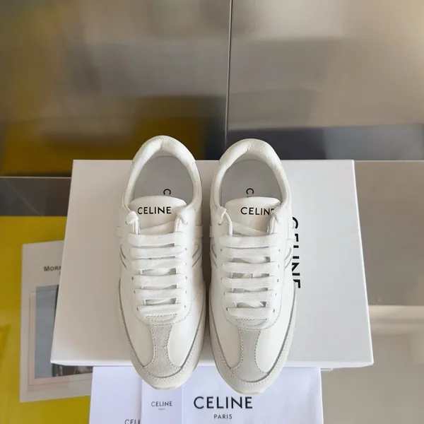 Celine Women’s Jogger Low-top Sneakers in White Leather product view 7