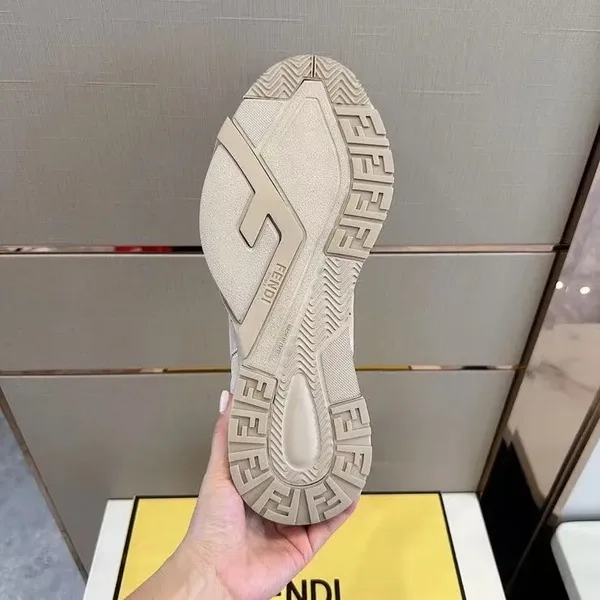 Fendi Beige/Black Flow Low-Top Sneakers product view 9