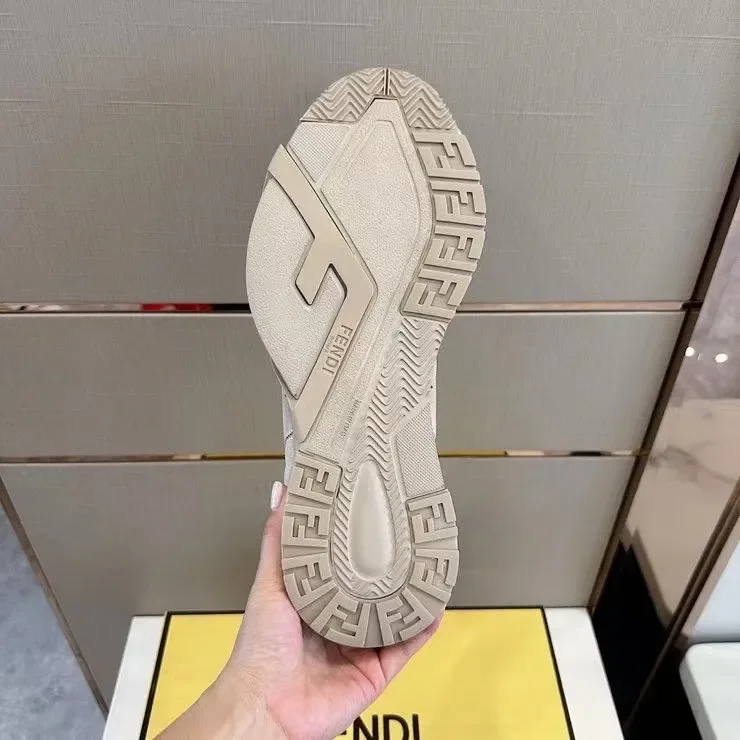 Fendi Beige/Black Flow Low-Top Sneakers product view 9