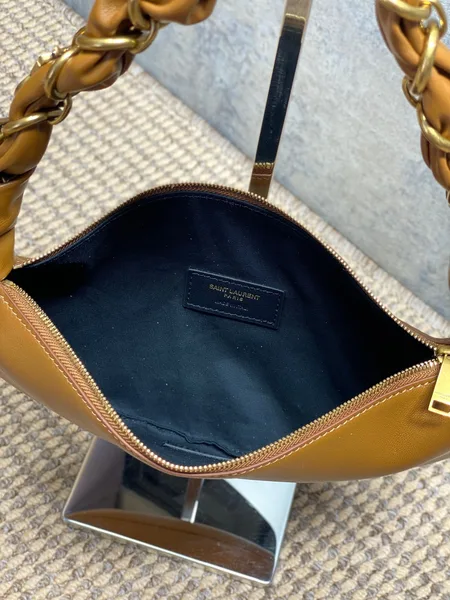 Saint Laurent Amalia Mini Hobo Bag — Tan product view 8