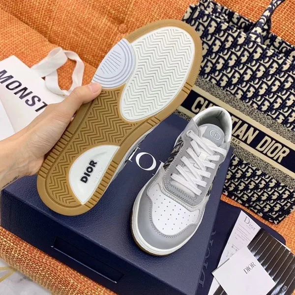 Dior Men’s B27 Low-top Sneakers In Grey Calfskin product view 8