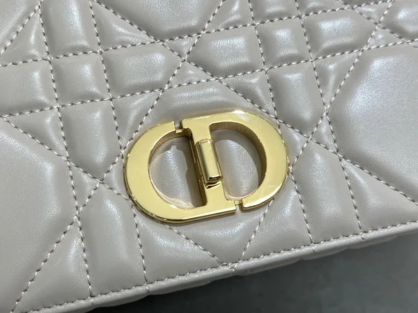 Medium Soft Dior Caro Bag — Taupe with Gold-Tone Hardware product view 4