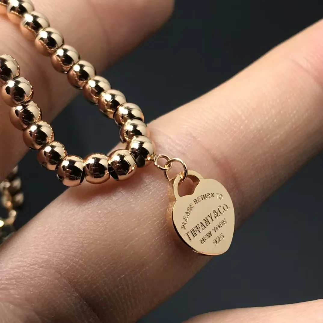 Tiffany & Co. Heart Tag Bead Bracelet Rose-Tone product view 4