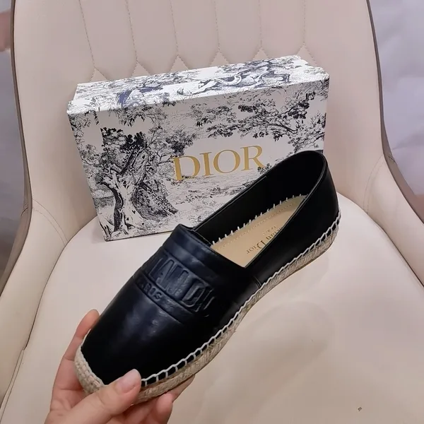 Dior Granville Espadrilles In Black Embossed Lambskin product view 7