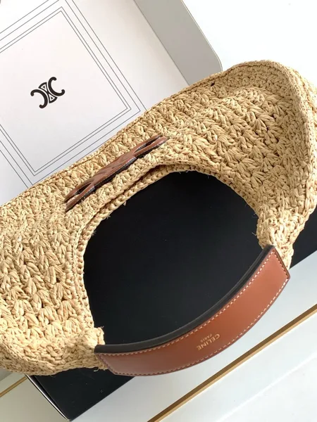 Celine Classic Panier Hobo Bag in Raffia and Leather product view 6