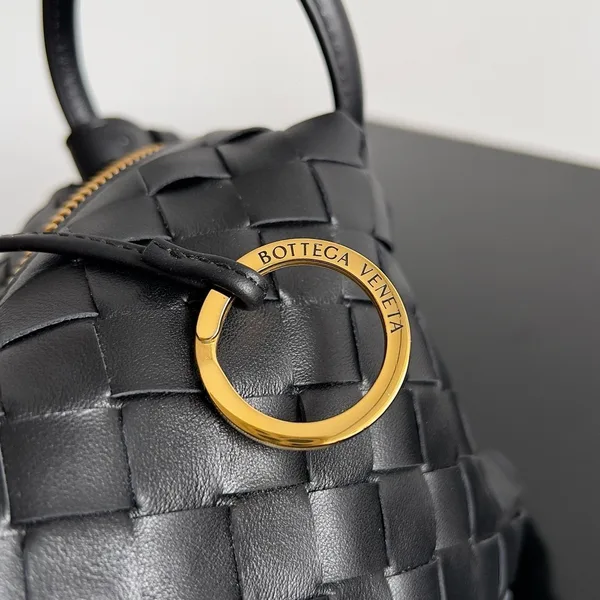 Bottega Veneta Small Loop Crossbody Bag In Black Intrecciato Lambskin product view 7