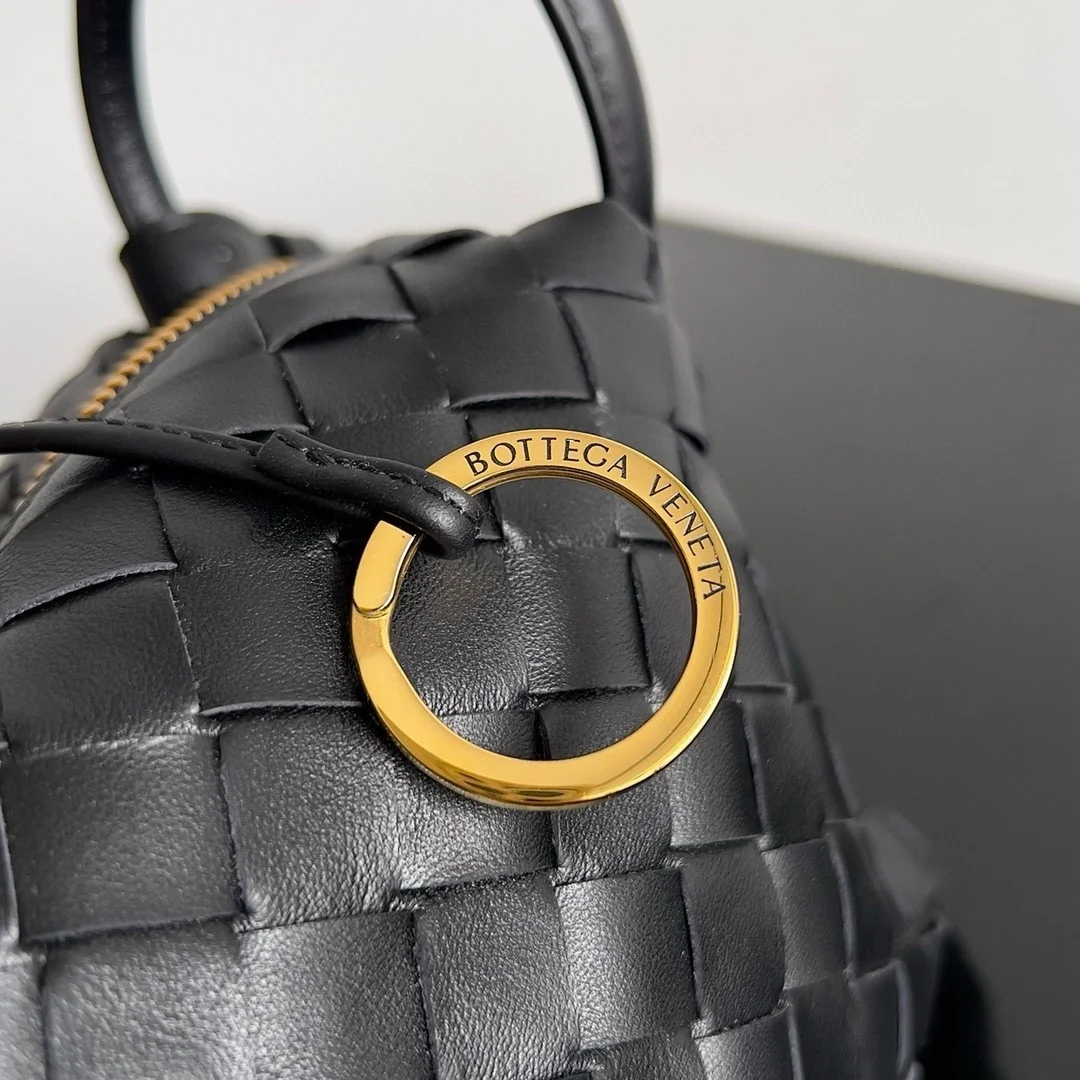 Bottega Veneta Small Loop Crossbody Bag In Black Intrecciato Lambskin product view 7