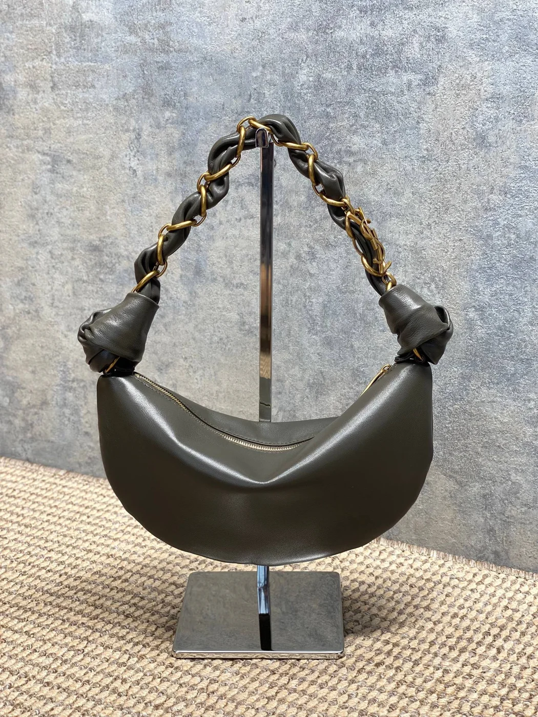 Saint Laurent Amalia Mini Hobo Bag — Olive product view 1