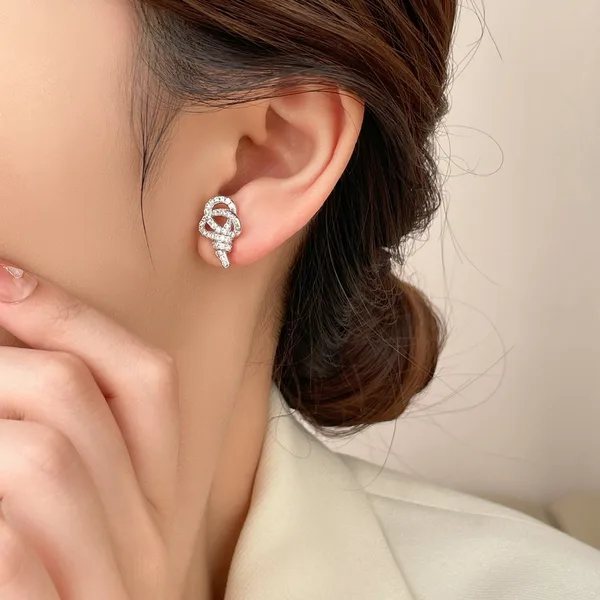 Tiffany & Co. Woven Knot Key Drop Earrings Silver-Tone product view 3