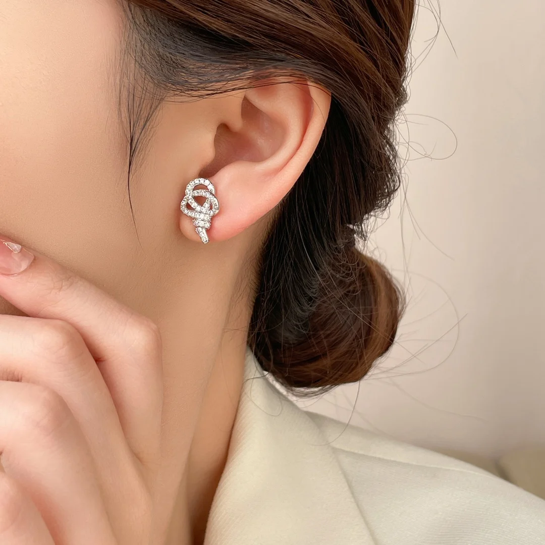 Tiffany & Co. Woven Knot Key Drop Earrings Silver-Tone product view 3