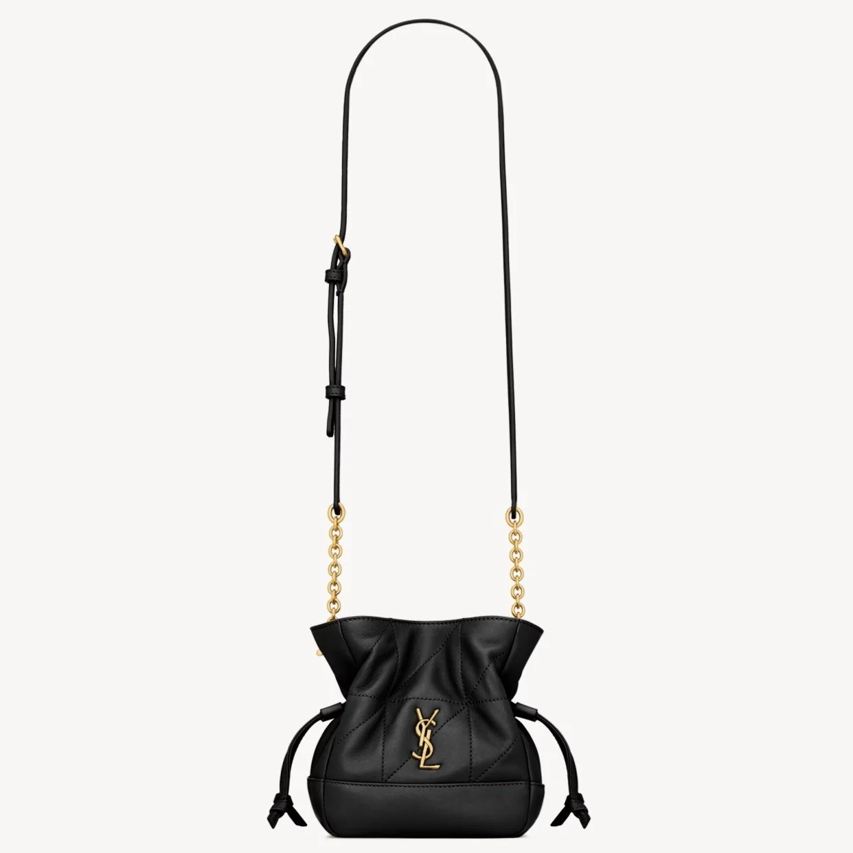 Saint Laurent Jamie Mini Shoulder Pouch in Black Lambskin product view 1