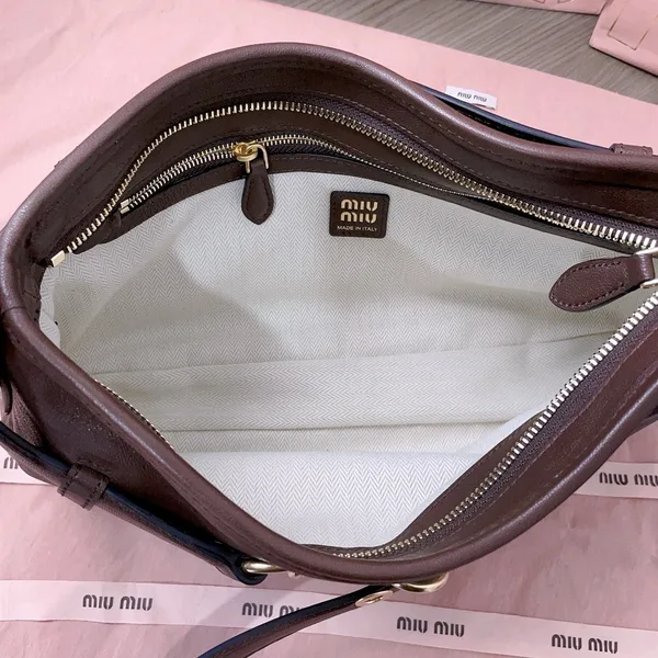Miu Miu Aventure Small Shoulder Bag in Briarwood Nappa Leather product view 8