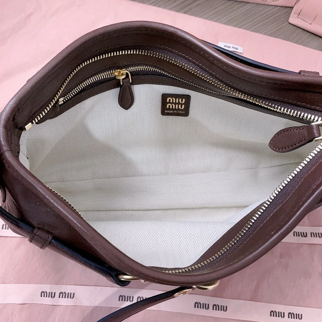 Miu Miu Aventure Small Shoulder Bag in Briarwood Nappa Leather product view 8