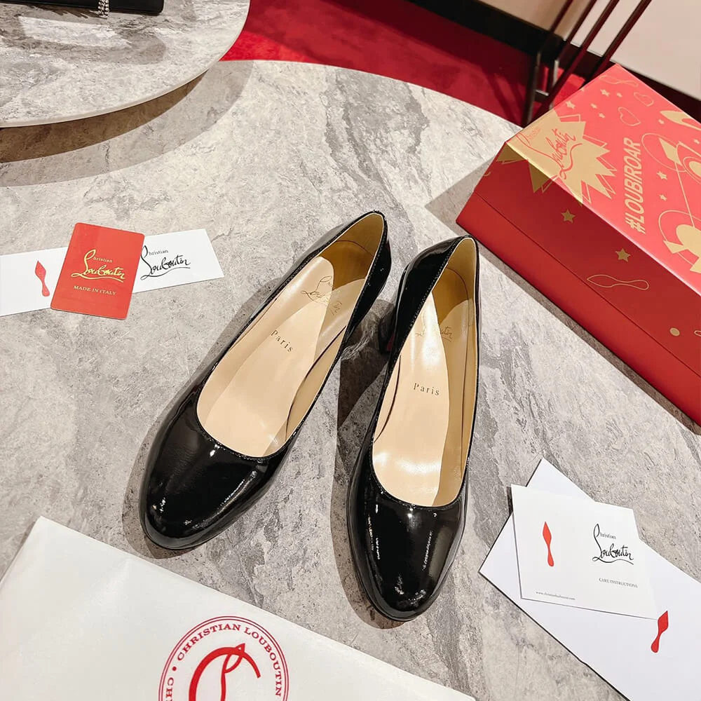 Christian Louboutin Miss Sab 85 Block-Heel Pumps Black product view 3