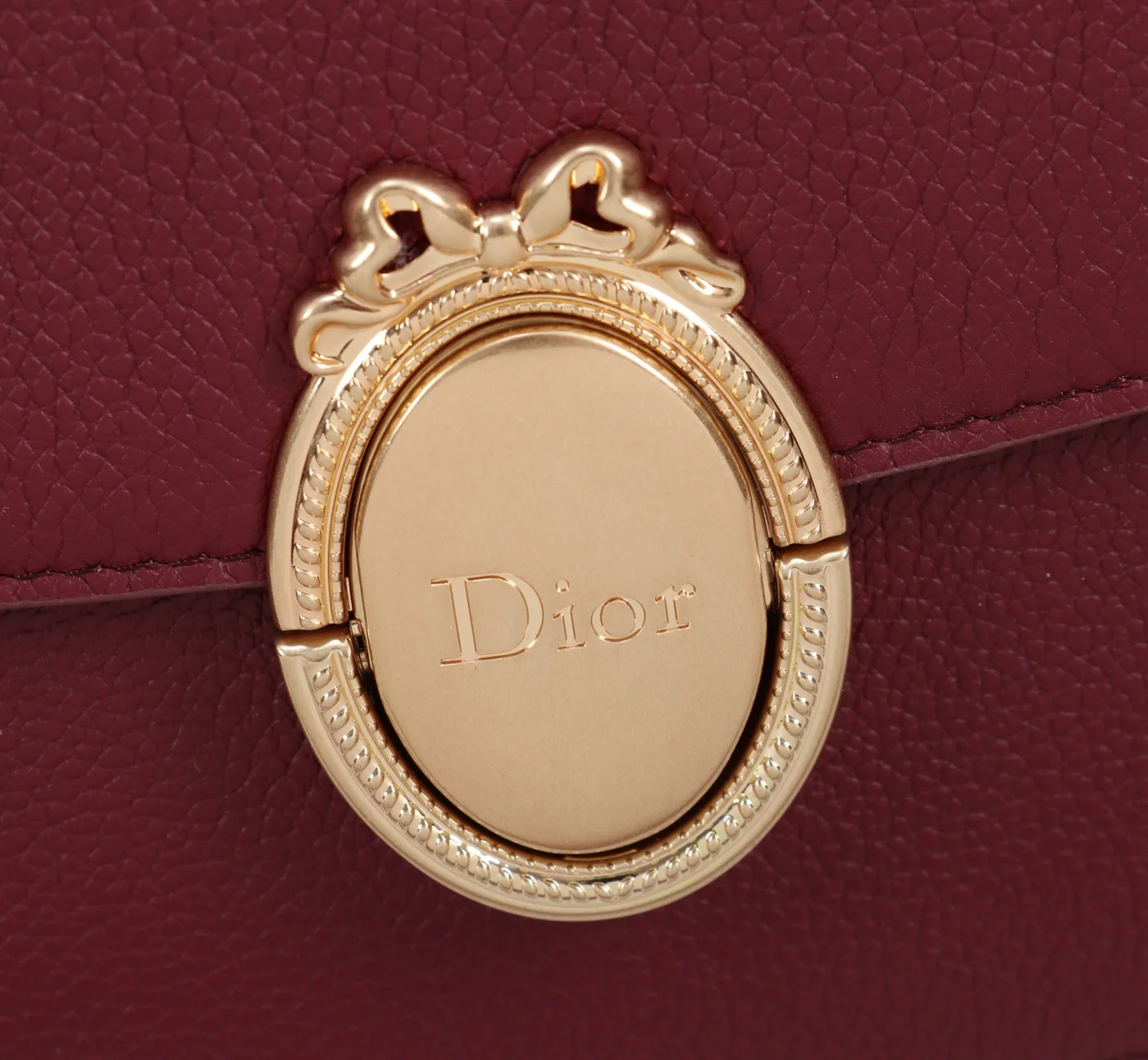 Medium Dior Médaillon Flap Bag — Burgundy product view 3