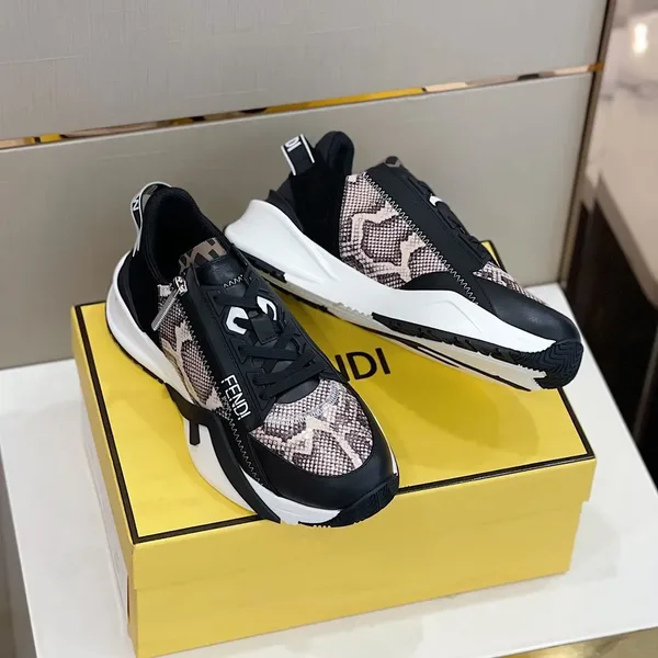 Fendi Flow Low-Top Sneaker in Classic Black & White product view 8