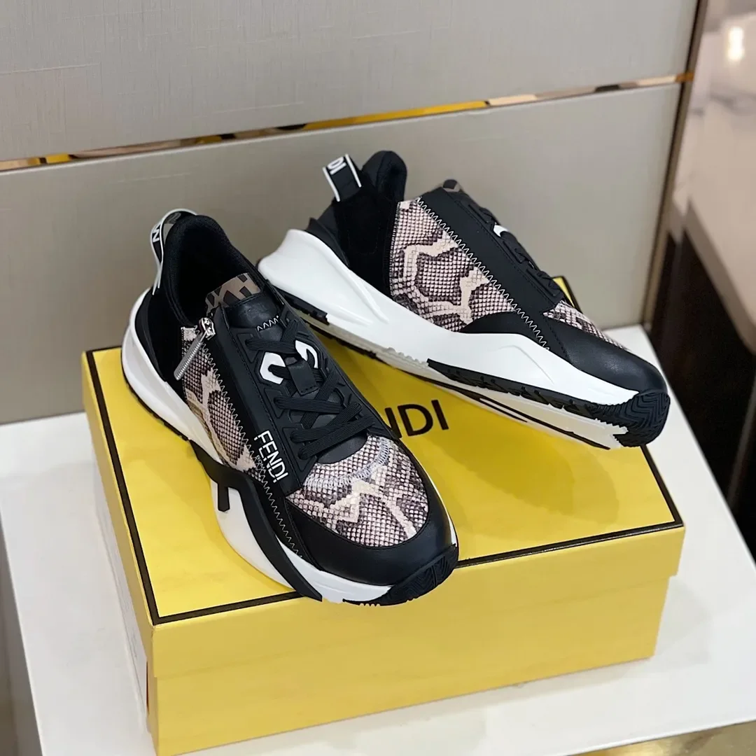 Fendi Flow Low-Top Sneaker in Classic Black & White product view 8