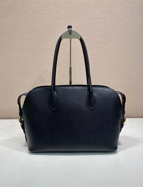 Prada Large Leather Tote Bag — Black product view 4