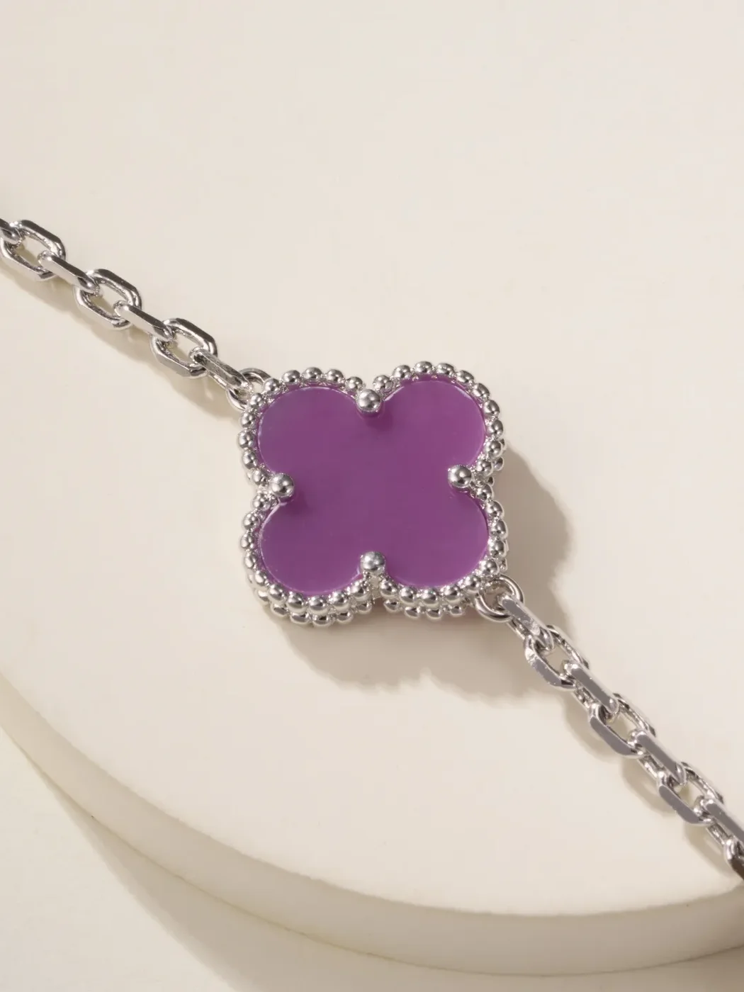 Van Cleef & Arpels Alhambra Purple Clover and Silver-Tone Knot Bracelet product view 6