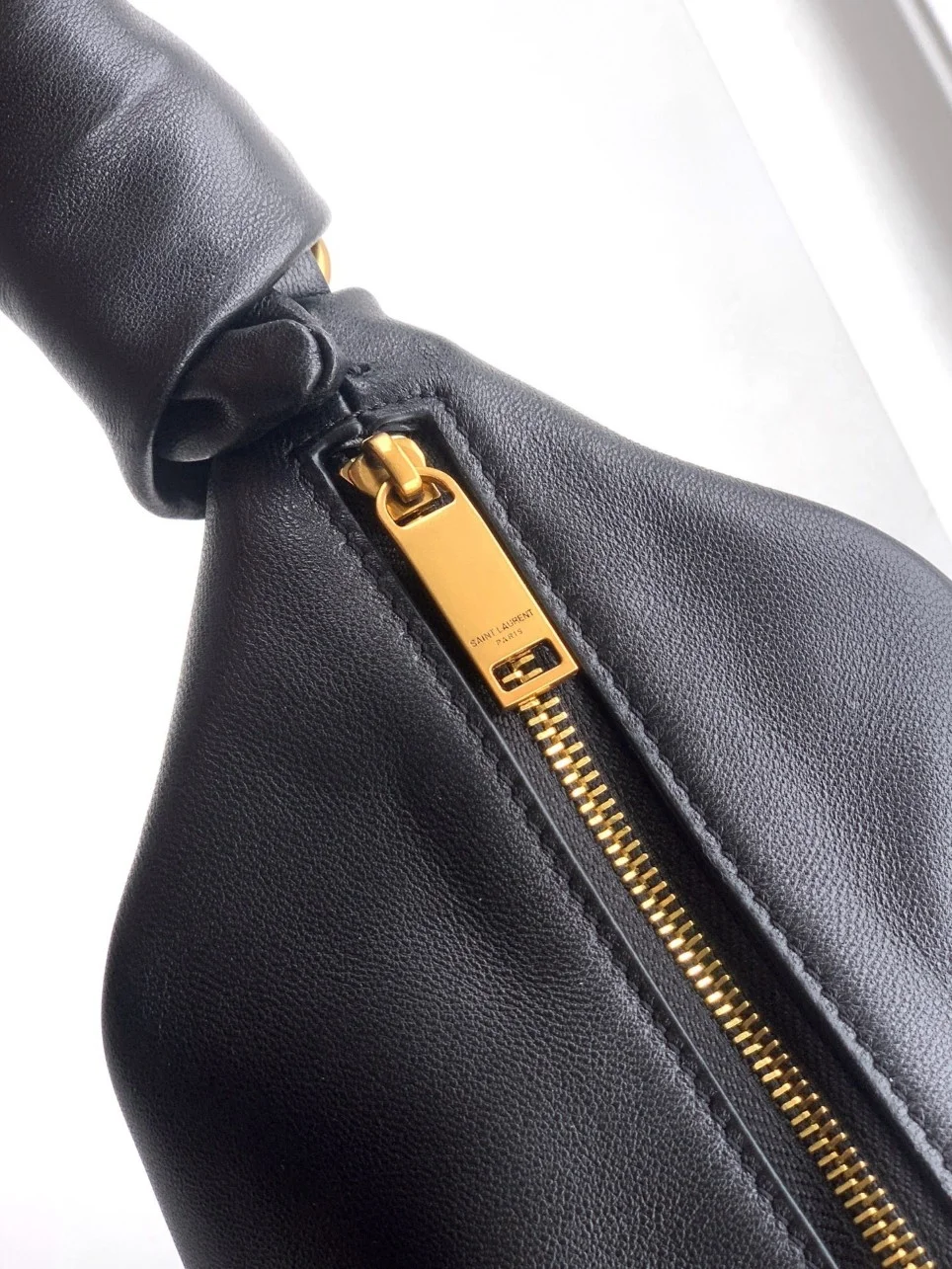 Saint Laurent Amalia Hobo Bag in Black Lambskin product view 8