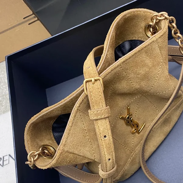 Saint Laurent Jamie Mini Shoulder Pouch — Tan Suede product view 7