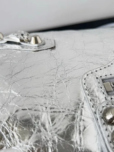 Balenciaga Le City Small Bag in Silver Metallic Lambskin product view 6