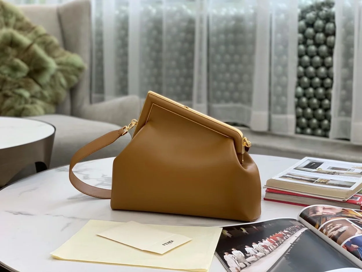 Fendi First Medium Bag In Brown Nappa Leather product view 6