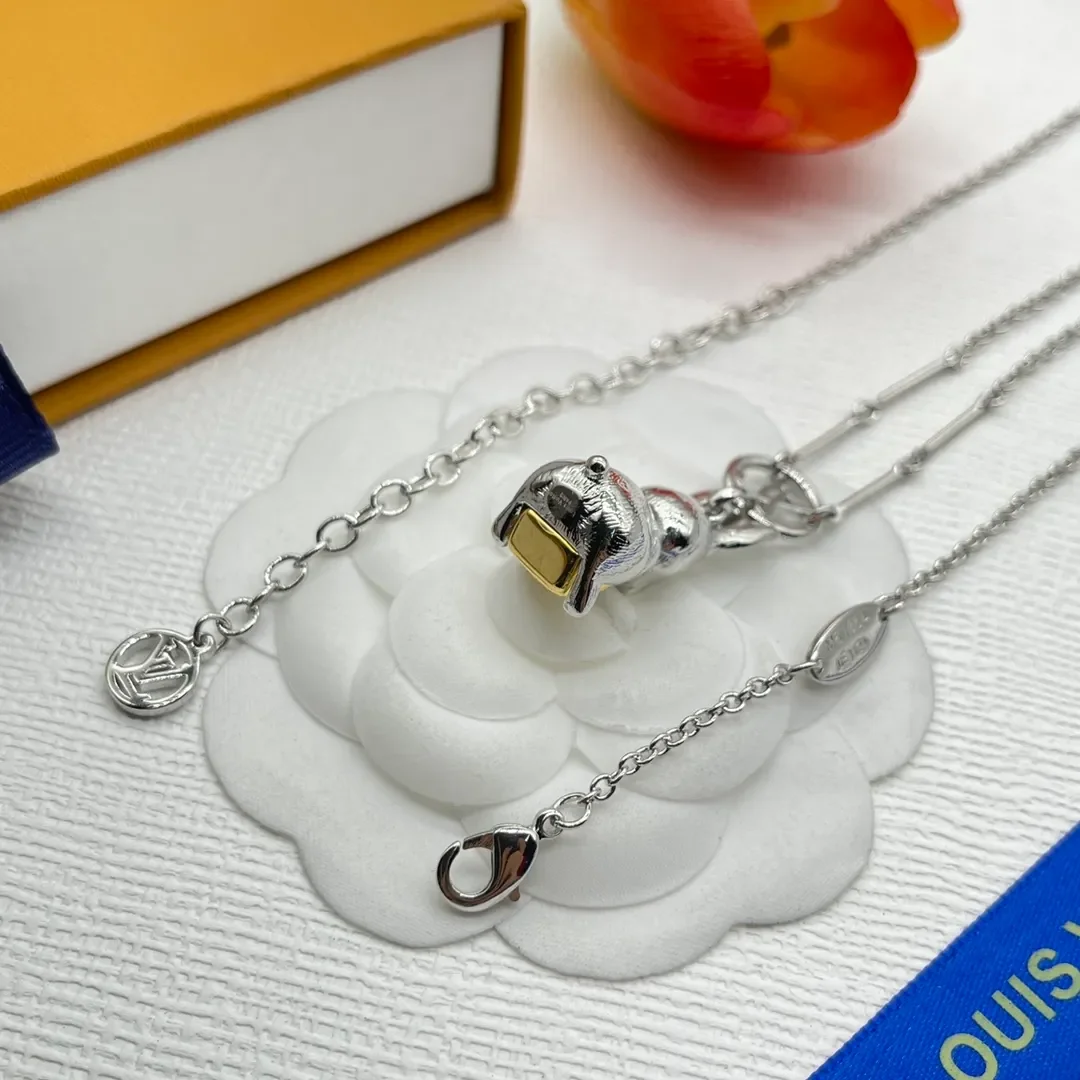 Louis Vuitton Sculptural Rabbit Pendant Necklace Silver-Tone product view 6