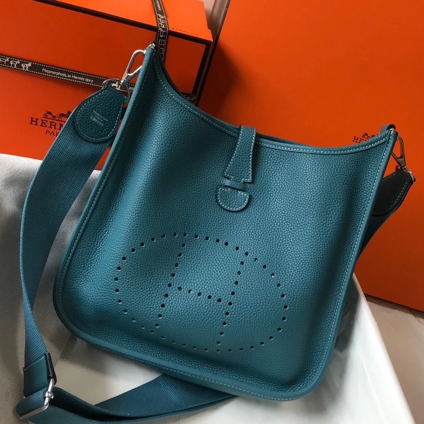 Hermes Evelyne III 29 Bag In Blue Jean Clemence Leather product view 1