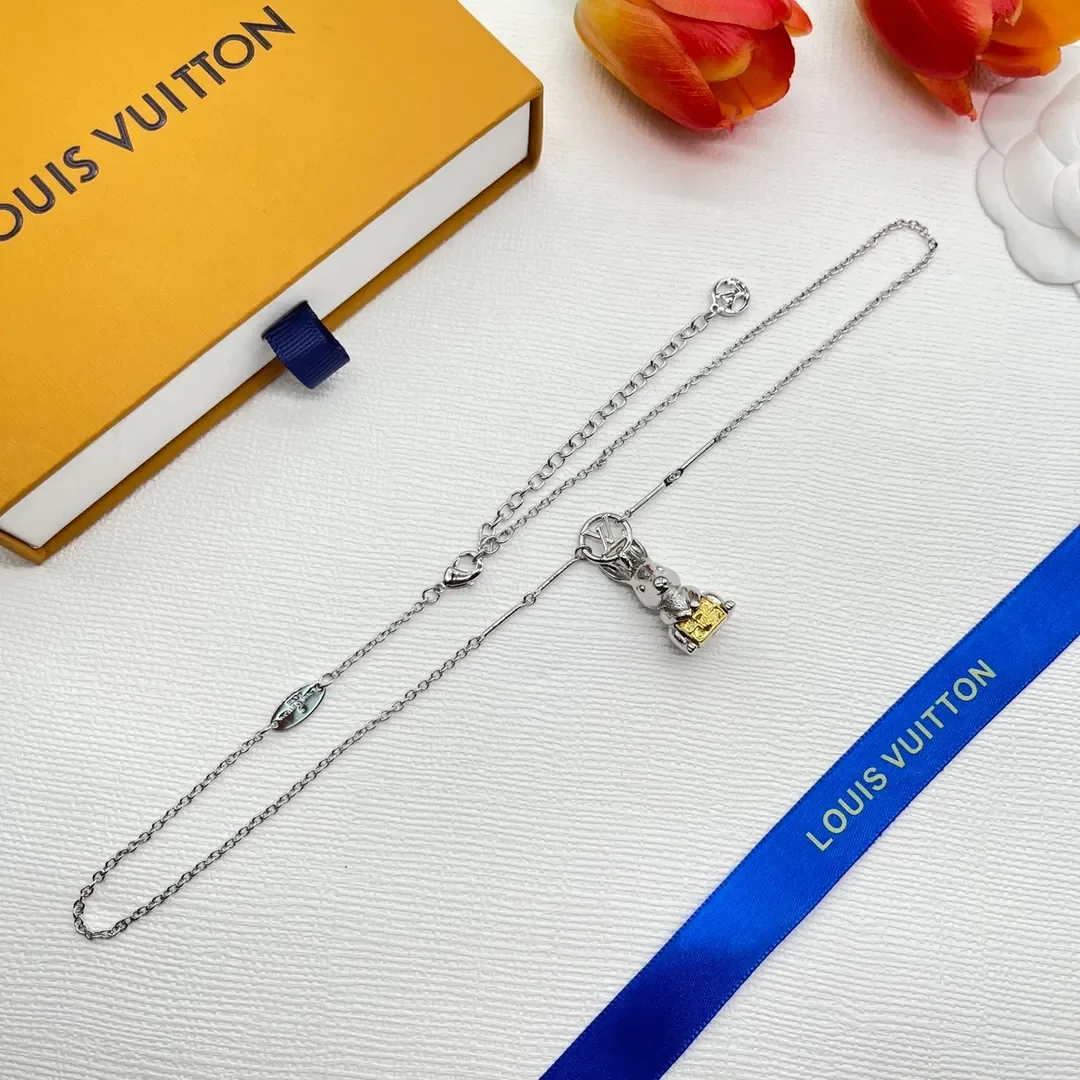 Louis Vuitton Sculptural Rabbit Pendant Necklace Silver-Tone product view 3