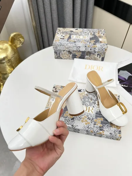 Dior C’est Slingback Pumps 80MM in White Patent Calfskin product view 6
