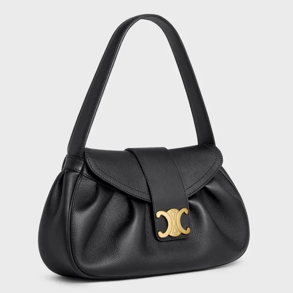 Celine Medium Polly Shoulder Bag in Black Calfskin product photo