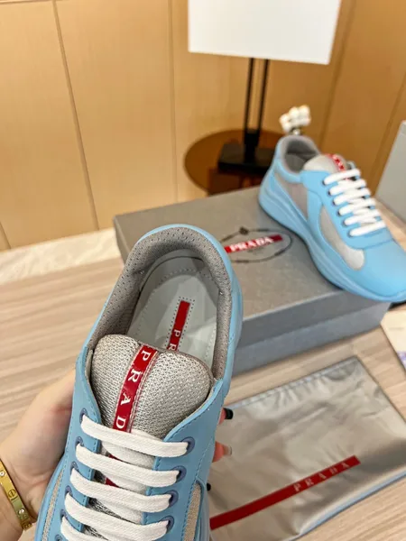 Prada America’s Cup Sneakers in Blue Rubber and Bike Fabric product view 8